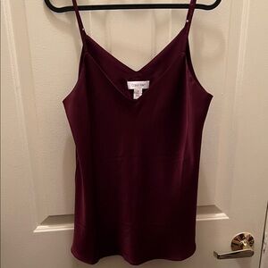Calvin Klein Deep Burgundy Satin Top